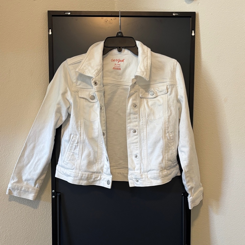 Cat & Jack Cream Jacket with Orange Logo Print